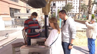 كمامات واقية وأدوات تعقيم للعاملين بالمناطق الأثرية (صور)