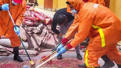 الهلال الأحمر: تعقيم المباني ودور العبادة للمناطق المتضررة من الطقس السيئ