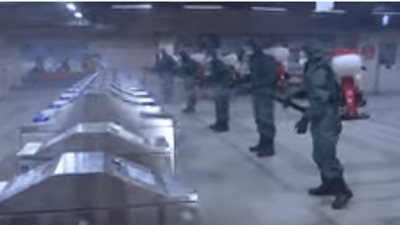 شاهد.. تعقيم القوات المسلحة لمجمع التحرير ومترو السادات