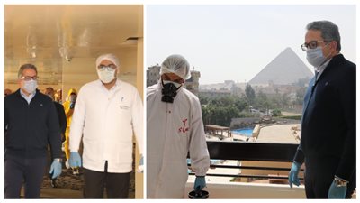 'العناني' يتفقد تعقيم فنادق وآثار الجيزة