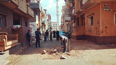 رصف شوارع وتغطية بيارات قلين بكفر الشيخ (صور)