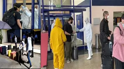 لحظة وصول 307 مصريين من أمريكا والإجراءات المتبعة معهم بالمطار (فيديو)