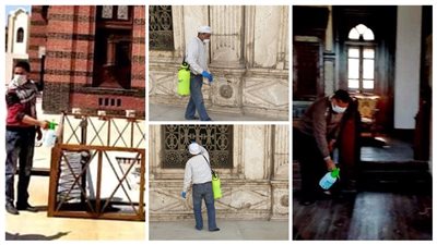 تعقيم آثار شارع المعز والقلعة والسلطان حسن