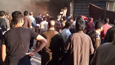 حريق بسوق شربين في الدقهلية 