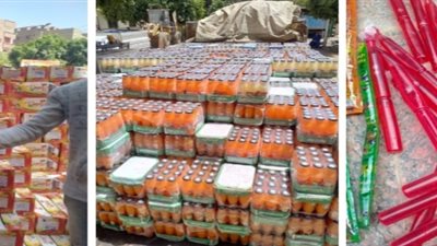 ضبط سيارتين محملتين بكميات من العصائر منتهية الصلاحية بأسيوط