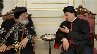 البطريرك بشارة الراعي يعزي البابا تواضروس في القس رويس الأورشليمي 