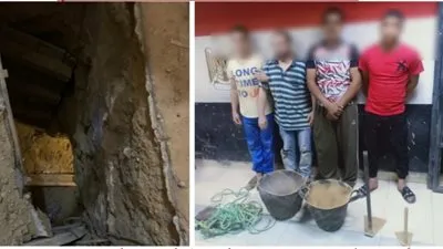 ضبط ٤ أشخاص لقيامهم بأعمال حفر للتنقيب عن الآثار بالخليفة