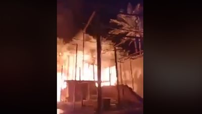 شاهد.. لحظة اندلاع حريق هائل بـ