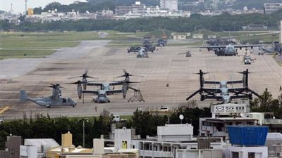 حريق ضخم بقاعدة أمريكية في اليابان