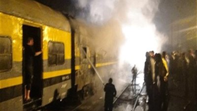 حريق في كابينة قطار على خط 