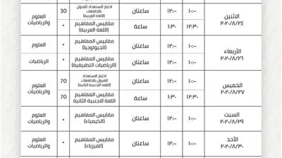 ننشر جدول امتحانات الدور الثاني لمدارس المتفوقين