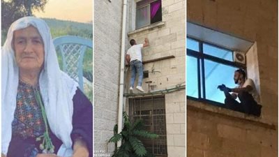 شاب فلسطيني يلتقط صورة بجوار نافذة غرفة والدته المصابة بكورونا 