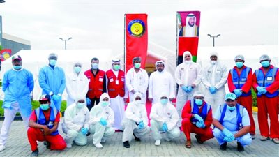 الأطباء المتطوعون بالمستشفي الميداني بالإمارات يحتفلون بـ