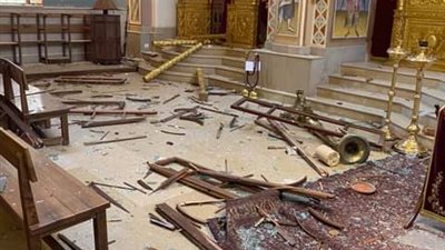 تدمير في كاتدرائية القديس جاورجيوس إثر انفجار بيروت (صور)
