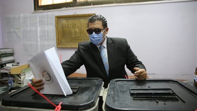 محمد عمارة يدلي بصوته في انتخابات مجلس الشيوخ (صور)