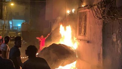 شاهد لحظة انفجار خزان مازوت في بيروت