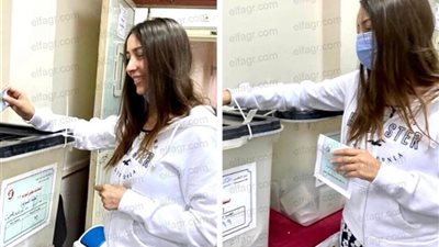 المطربة جنات تدلي بصوتها في انتخابات النواب