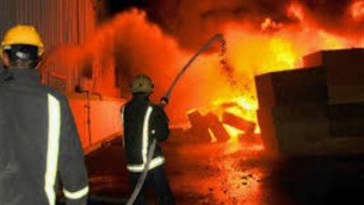 معاينة حريق هائل بعقار فى الوايلي 