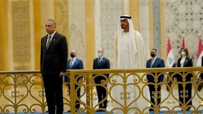 ولي العهد الاماراتي يغرد بعد لقائه مع الكاظمي (صور)