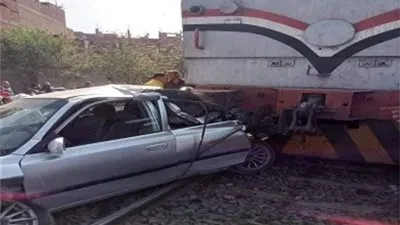 مصرع ثلاثة أشخاص في حادث تصادم قطار بالدقهلية
