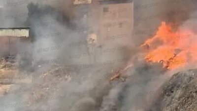 عاجل.. اخلاء المنازل المجاورة لحريق اسطبل عنتر في مصر القديمة 