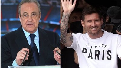 فلورنتينو بيريز يكشف حقيقة تسببه في رحيل ميسي عن برشلونة