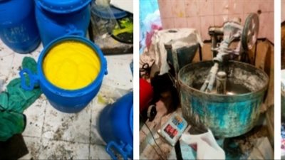 ضبط مصنع بدون ترخيص لتصنيع وتعبئة المنظفات بالزيتون