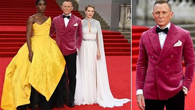 دانيال كريج ببدلة وردية في العرض الخاص لـ No Time To Die