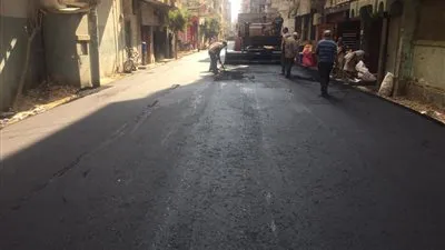  ترميم ورصف منطقة تقسيم السمنودي غرب المنصورة (صور) 