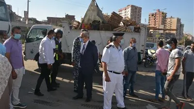محافظ القليوبية يشن حملة لإزالة الإشغالات والباعة الجائلين ببنها