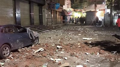 سقوط بلكونة شقة بأحد الأبراج بدحدورة هدى في الفيوم