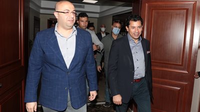 محافظ بني سويف يستقبل وزير الشباب والرياضة 