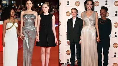 أنجلينا جولي تتألق وبناتها بعرض Eternals الخاص بروما