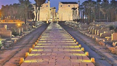 اللمسات الأخيرة لحفل افتتاح طريق الكباش بالأقصر