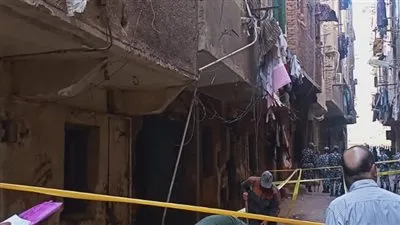 ننشر صورا لحادث انفجار ماسورة غاز داخل عقار سكني بالطالبية