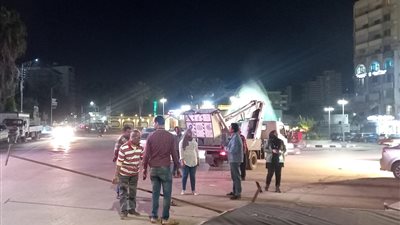 حملات ليلية لرفع الإعلانات العشوائية في المنصورة (صور) 