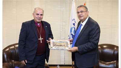 القس أندريه زكي يستقبل مطران الكنيسة الإنجيلية اللوثرية في الأردن والأراضي المقدسة