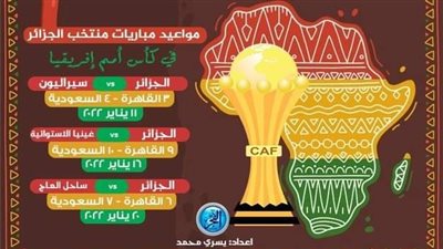مواعيد مباريات منتخب الجزائر في كأس أمم إفريقيا 2022 