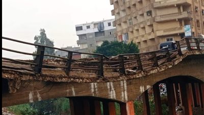 عاجل.. سقوط أجزاء من كوبرى فى الغربية (صور)