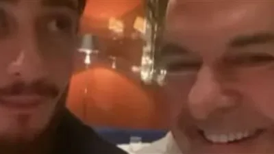 راغب علامة وسعد لمجرد يستمتعان في جلسة عشاء