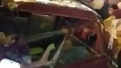 تصادم سيارة بقطار أبوقير في الاسكندرية