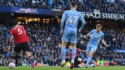 عاجل.. دي بروين يفجر مرمى مانشستر يونايتد بالهدف الثاني (فيديو)