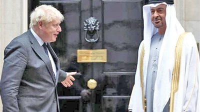 محمد بن زايد ورئيس وزراء بريطانيا يبحثان سبل الشراكة