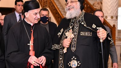 البابا تواضروس يستقبل البطريرك الماروني مار بشارة الراعي