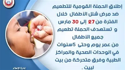 غدا.. انطلاق الحملة القومية للتطعيم ضد مرض شلل الأطفال بأسوان