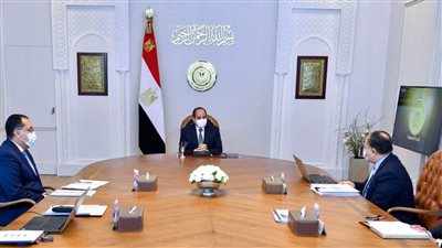 السيسي يجتمع برئيس الوزراء ووزراء المالية والتجارة لمتابعة توافر السلع بالأسواق