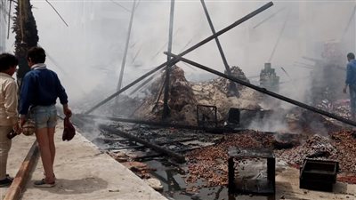 اندلاع حريق بمعرض أهلا رمضان بالقناطر الخيرية (صور)