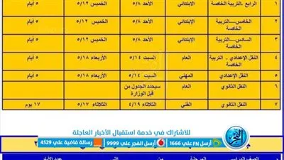 محافظ الإسماعيلية يعتمد مواعيد امتحانات الفصل الدراسي الثاني لصفوف النقل والشهادة الإعدادية
