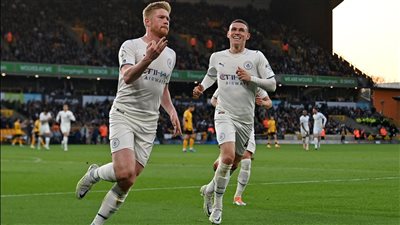 أهداف مباراة مانشستر سيتي وولفرهامبتون في الدوري الإنجليزي.. رباعية دي بروين
