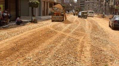 أعمال الخطة المتكاملة لتأهيل ورصف شوارع المنصورة (صور)